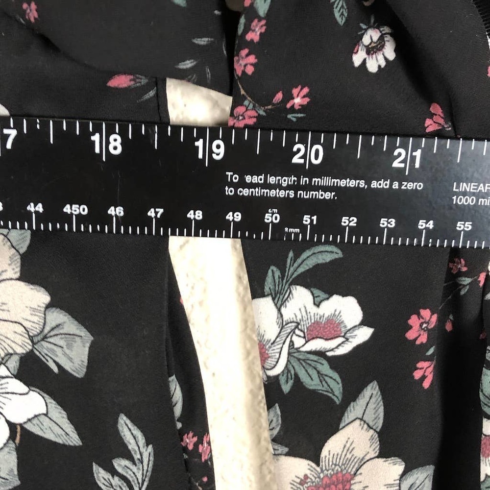 Love Reign Dress Black Floral Contrast Racer Stripes‎ Knee Length Size Small - Picture 9 of 16